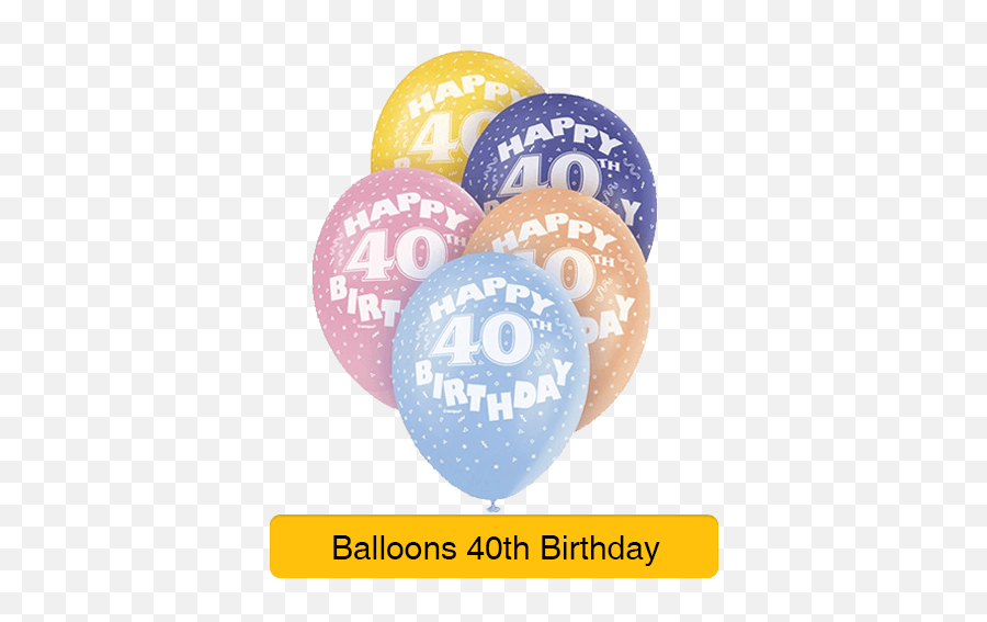 Age 40 - Balloon Emoji,4oth Birthday Emojis