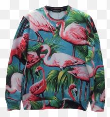 Flamingo Crewneck Print Clothes Clothes Cute Outfits - Long Sleeve Emoji,Flamingo Emoji