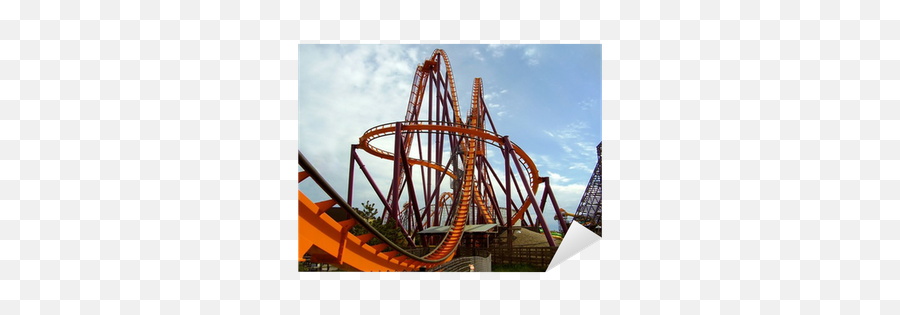 Steel Roller Coaster At Amusement Park Sticker U2022 Pixers - We Live To Change Steel Roller Coaster Emoji,Emotion Rolacoaster