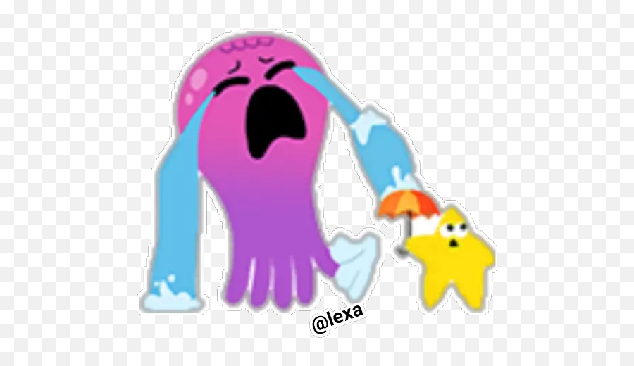 Sticker Maker - Purple Pulpo Dot Emoji,Crying Pacman Emoticon