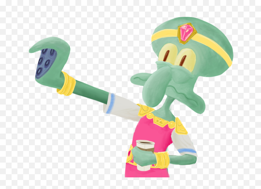 Squidward Cosplays As Princess Zelda - Notthedevil Princess Squidward Emoji,Squidward Text Emoticon