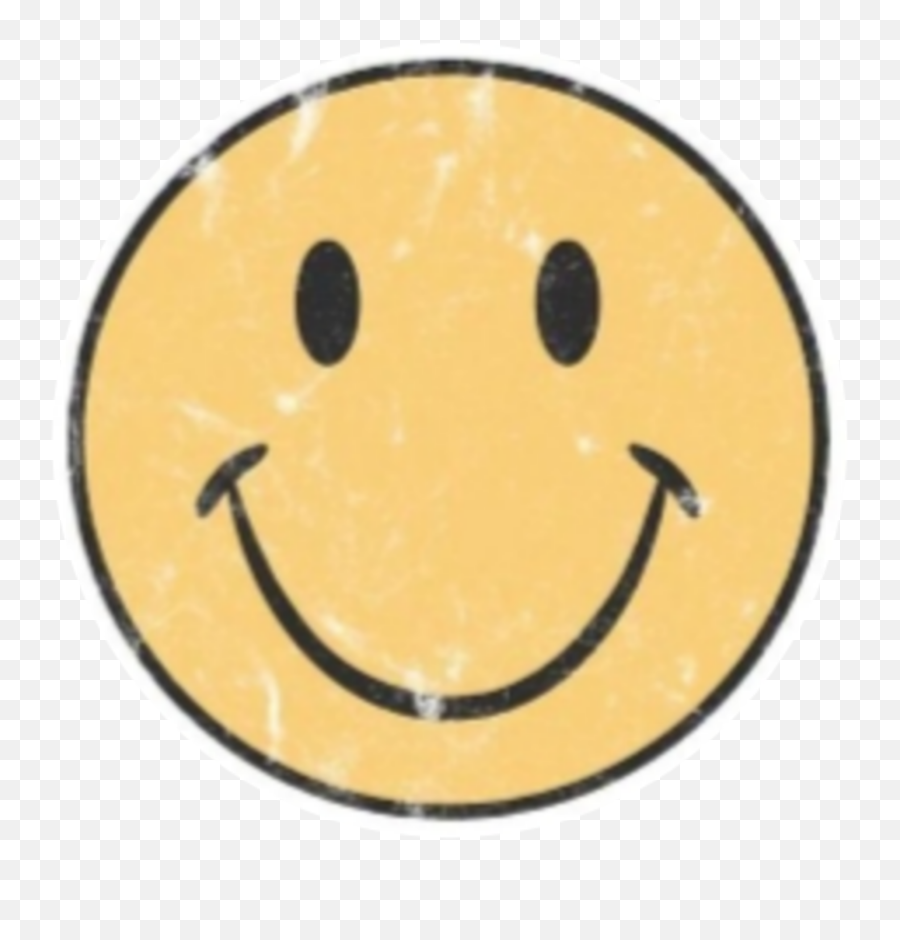 Smile Yellowaesthetic Yellow Sticker - Aesthetic Retro Smiley Face Emoji,Corn Emoticon