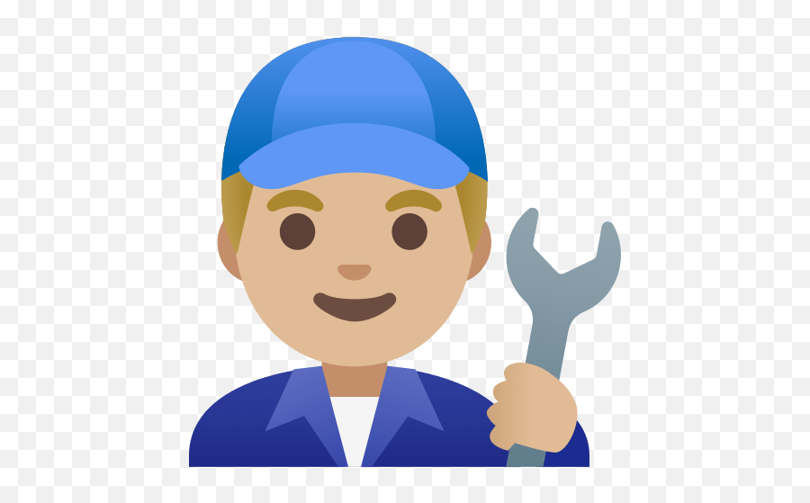 U200d Mechanic Man With Wrench Man With Medium Light Skin Emoji,Medium Emojis