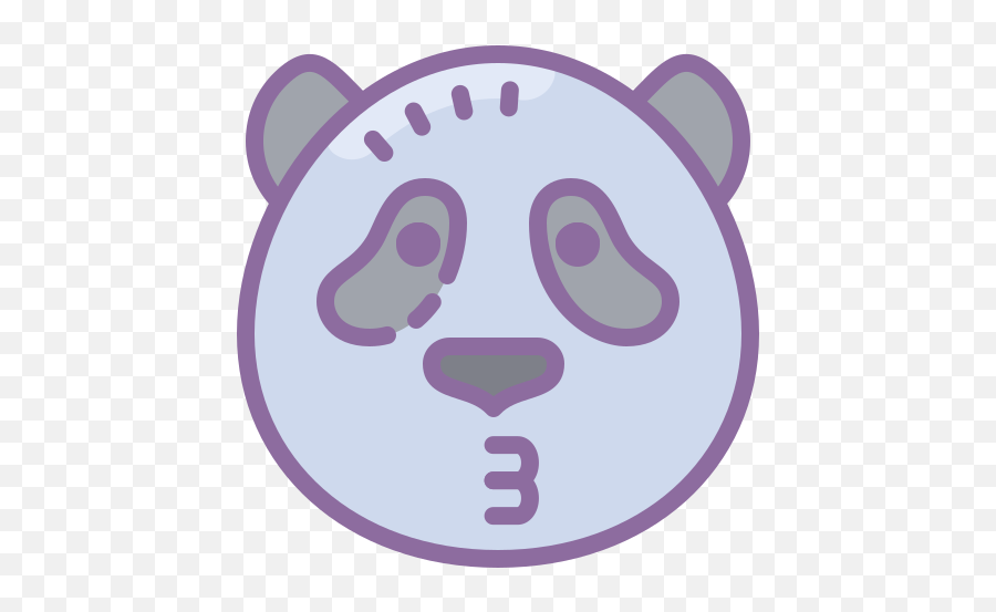 Icônes Kiss Panda Au Style Cute Color Emoji,Emoticons Baiser