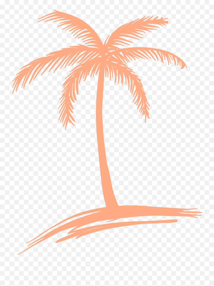 Peach Palm Tree Logo - Beach Palm Trees Drawings Full Size Emoji,Peach Emoji Pmg