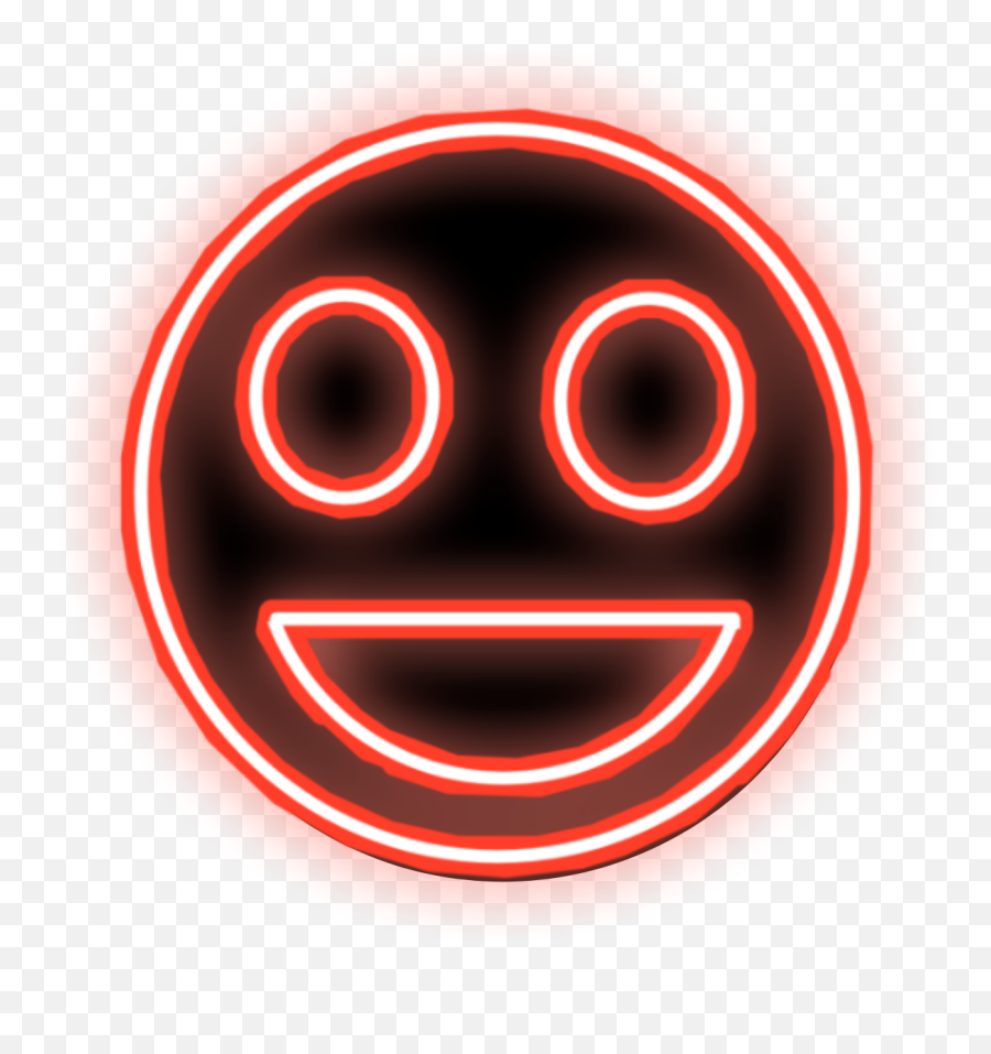Happy Happiness Red Neon Face Sticker By Jagbir Singh - Happy Emoji,Red Face Emoji