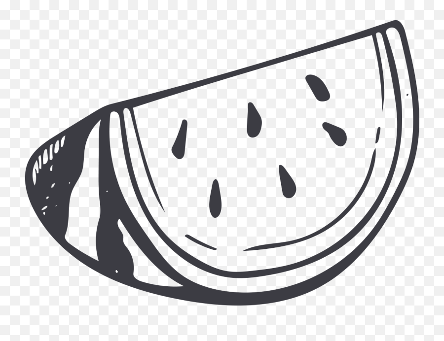 Muskmelon Transprent - Black And White Watermelon Drawing Emoji,Watermelon Emoji