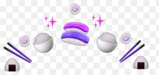 Purple Sushi Emoji Crown Sticker - Dot,Sushi Emoji Png