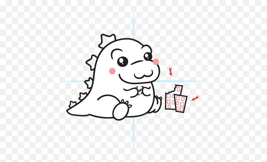 How To Draw Godzilla - Kawaii Art Easy Step By Step Guide Emoji,Heart Roating Emoji