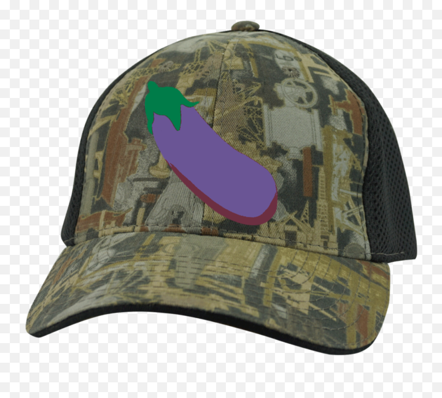 Download Hd Eggplant Emoji C912 Port Authority Camo Cap With - Hat,Cap Emoji