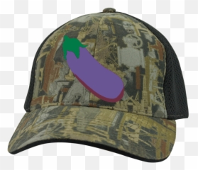 Download Hd Eggplant Emoji C912 Port Authority Camo Cap With - Hat,Cap Emoji
