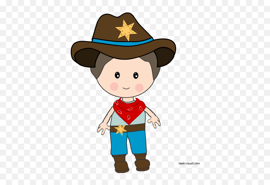 Western Cowboy Cowgirl Free Clip Art - Baby Western Cowboy Clipart Emoji,Emoji Sherrif