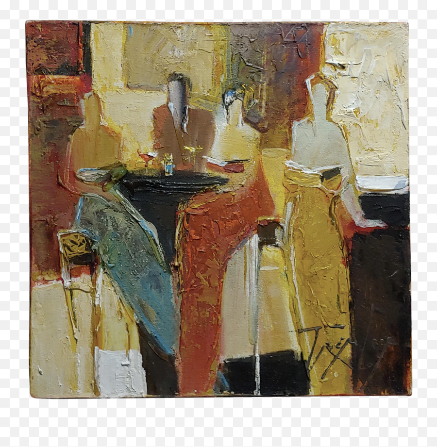1960s Abstract Oil Painting - Paintings Cocktail Party Vertical Emoji,Abstract Artwork That Reminds You Of An Emotion