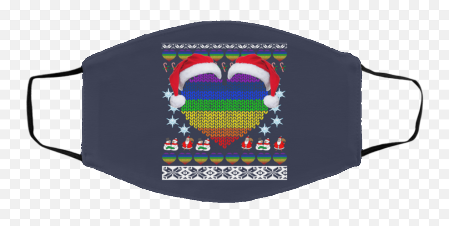 Gay Pride Heart Santa Ugly Christmas Face Mask - Qfinder Class Of 2021 Graduation Emoji,Where Is The Gay Heart Emoji