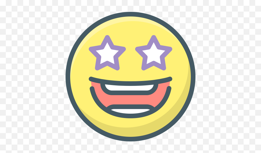 Emoji Excited Face Smile Stars Icon - Free Download Review Stars Icon Png,Happy Face Emoji