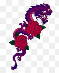Dragon And Roses - Dragon Emoji,Emoticon Machine Embroiderydesigns