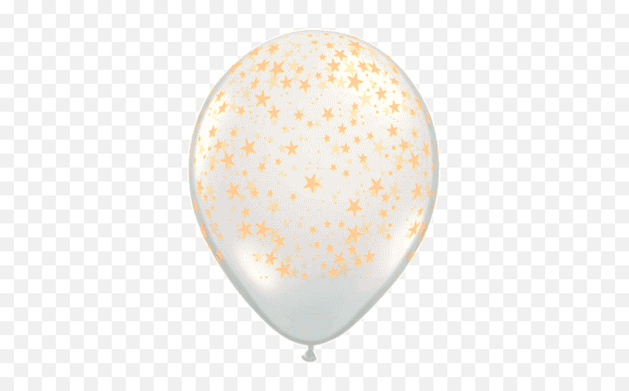 11 Stars Around Diamond Clear Gold Stars Latex Balloons - Dot Emoji,Emoji With Stars Around It