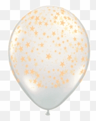 11 Stars Around Diamond Clear Gold Stars Latex Balloons - Dot Emoji,Emoji With Stars Around It