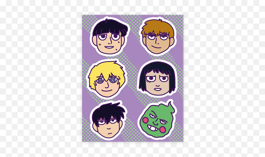Anime Sticker And Decal Sheets Lookhuman - Mob Psycho 100 Stickers Emoji,Weeaboo Emoticon