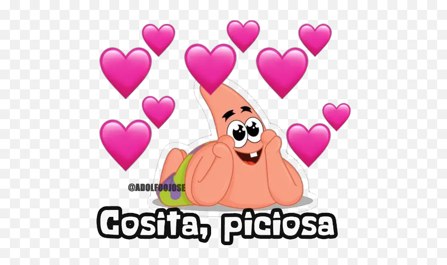 Sticker Maker - Bob Esponja Sticker De Patricio Enamorado Emoji,Emojis De Anillo Whatsapp