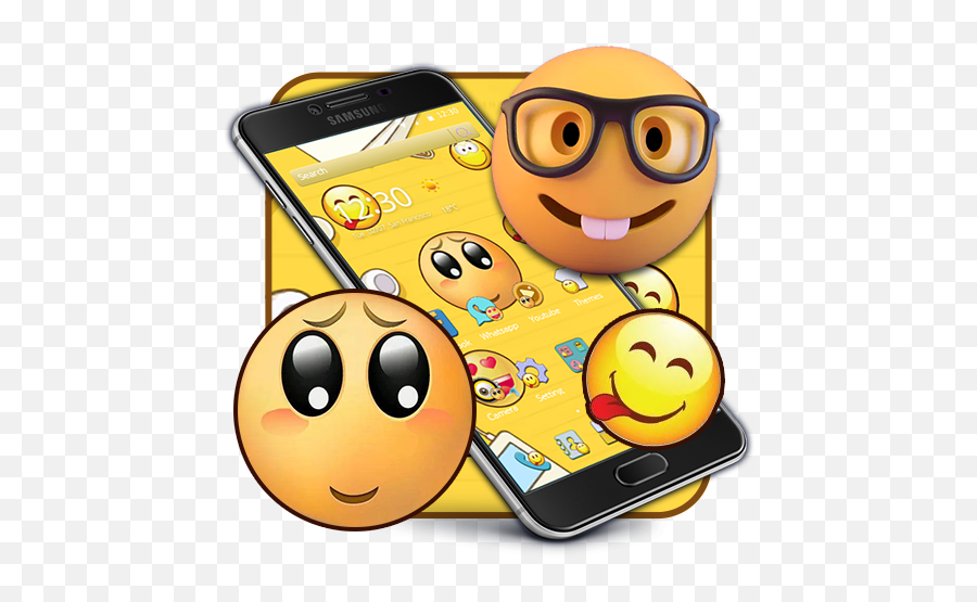 Emoji Cute Yellow Face Expression Theme - Smartphone,Cell Phone Emoji
