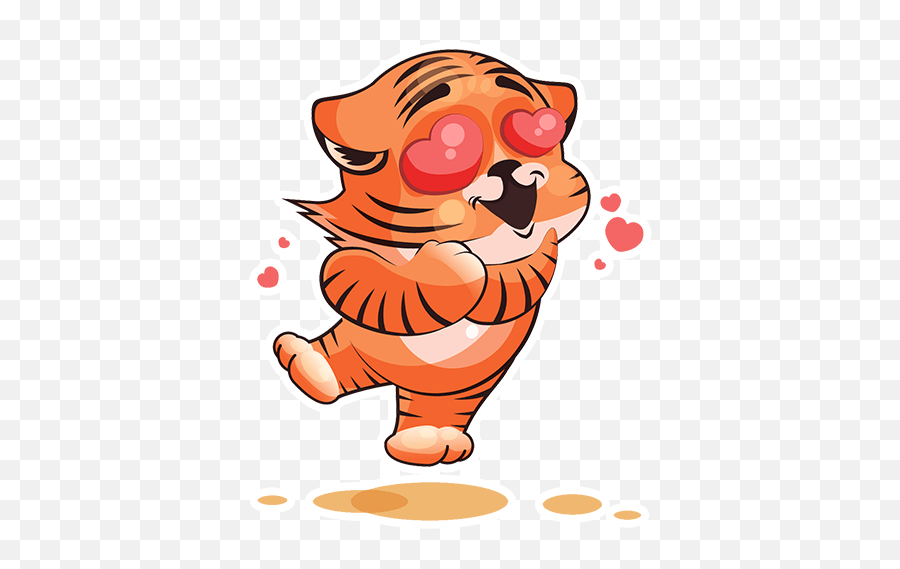 Tiger Emoji By Tonisha Holloway - Sticker Maker For Whatsapp Tiger Cub In Love,Animated Tiger Emoticon