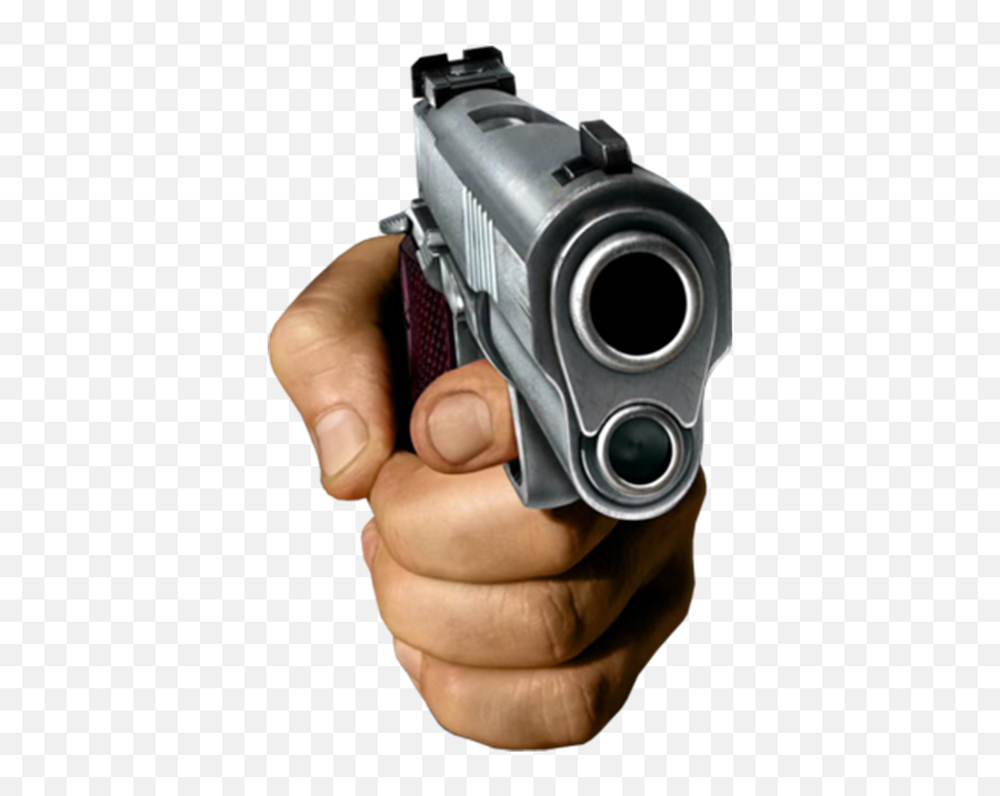 Hand Pointing A Gun Know Your Meme - Holding Gun Meme Transparent Emoji,Cursed Emoji Meme