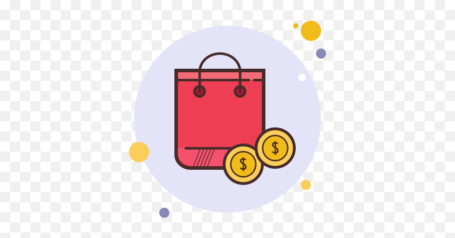 Shopping Bag Icon In Circle Bubbles Style Emoji,Iphone School Bag Emoji