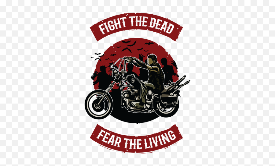 Fight The Dead Fear The Living Motorcycle Biker Zombie T - Shirt Emoji,Facebook Emojis Motorcycle
