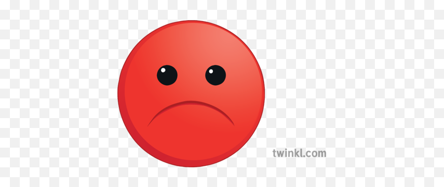 Red Sad Face Illustration - Happy Emoji,Sad Emoji Faces