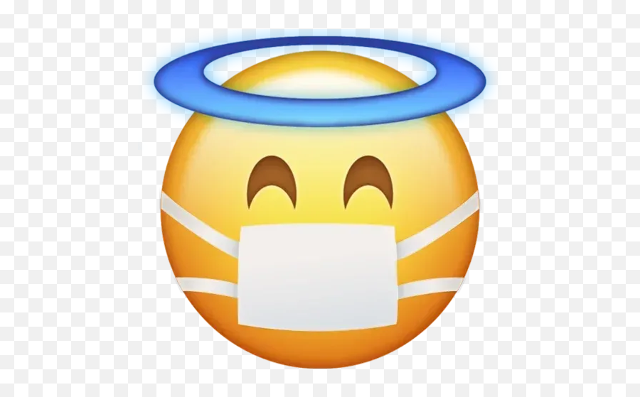 Mask Emoji Whatsapp Stickers - Stickers Cloud Holy Emoji,Play Button Emoji