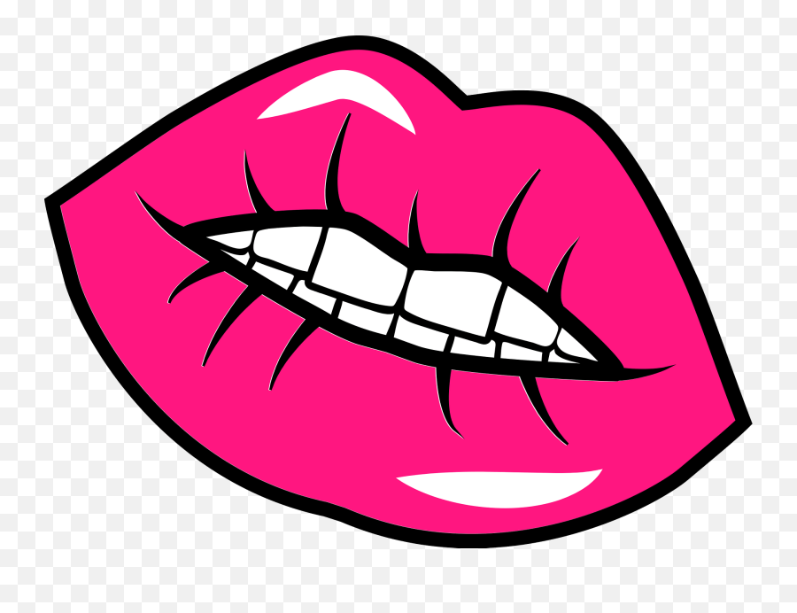 Pink Lips Clipart Free Download Transparent Png Creazilla - Vector Pop Art Lips Png Emoji,Pink Lips Emoji