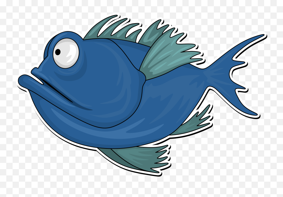 Download Hd Cartoon Fish 2 Svg Transparent Download - Cartoon Clipart Illustration Of Fish Emoji,Blue Fish Emoji
