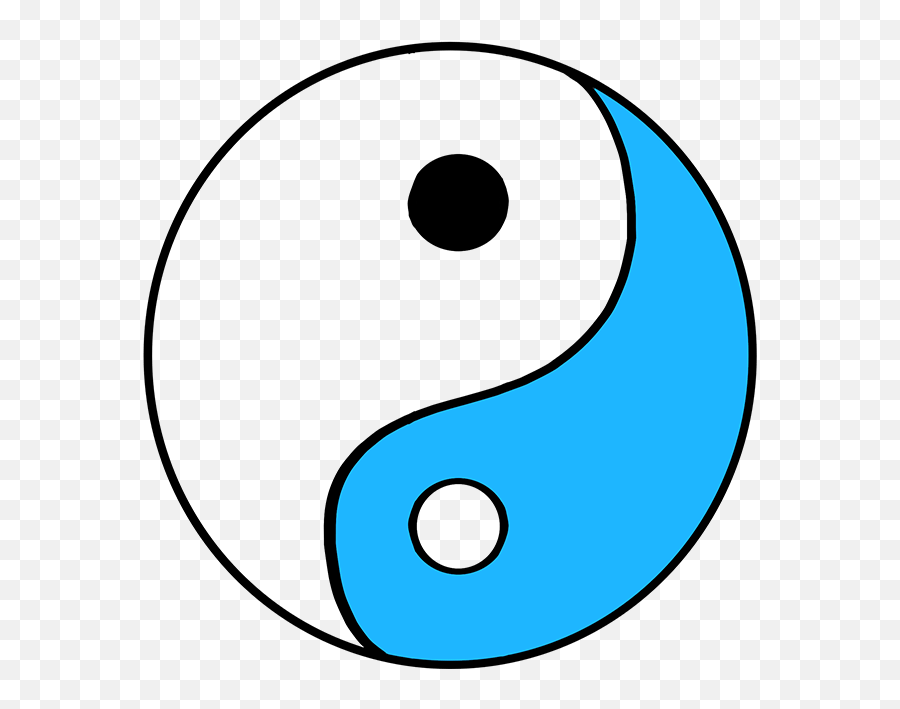 How To Draw The Yin Yang Symbol - Really Easy Drawing Tutorial Dot Emoji,Yin And Yang Emoji