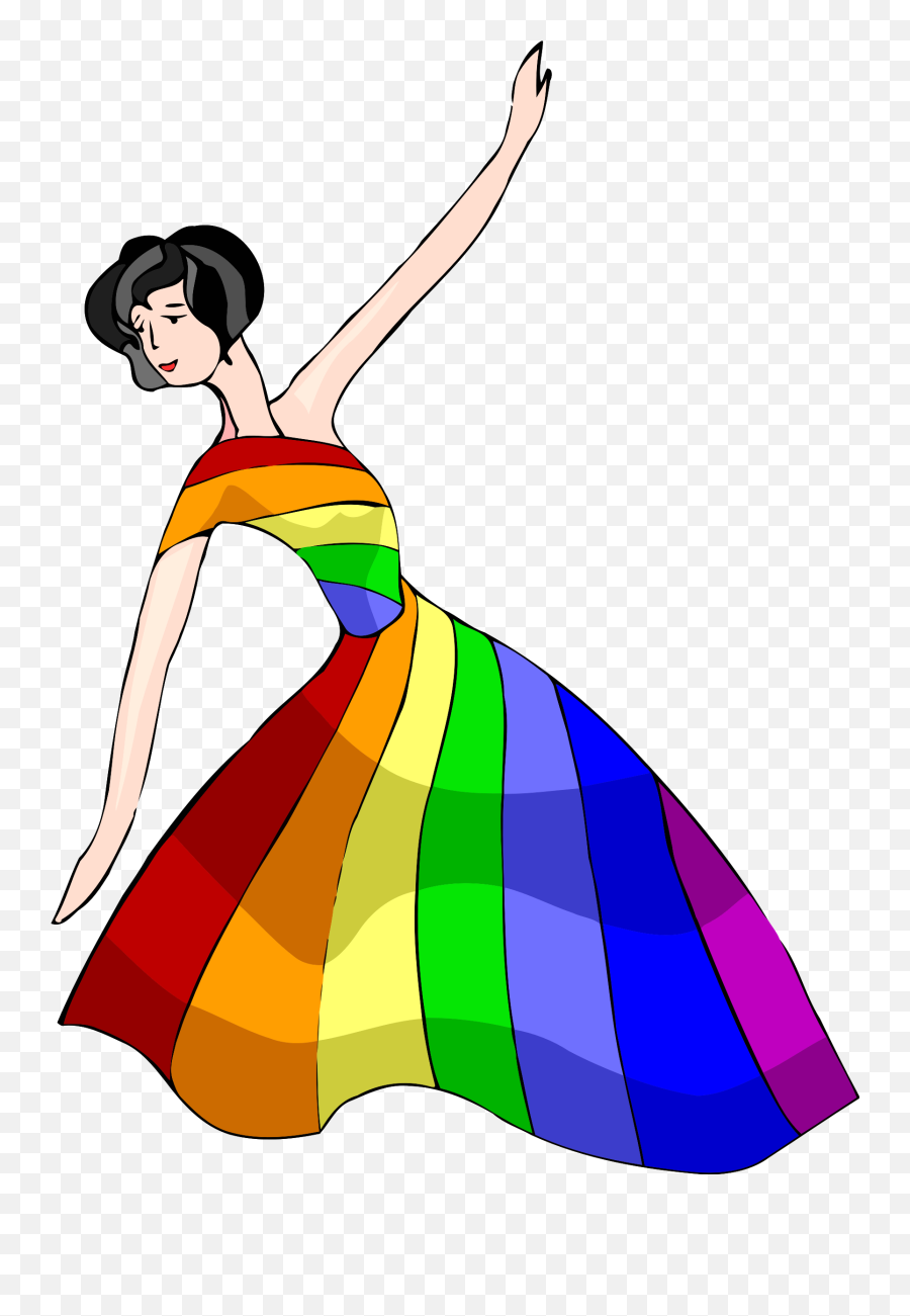 Dress Clothing Rainbow Woman - Rainbow Dress Clipart Png Rainbow Dress Clipart Emoji,Emoji Dresses