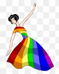 Dress Clothing Rainbow Woman - Rainbow Dress Clipart Png Rainbow Dress Clipart Emoji,Emoji Dresses