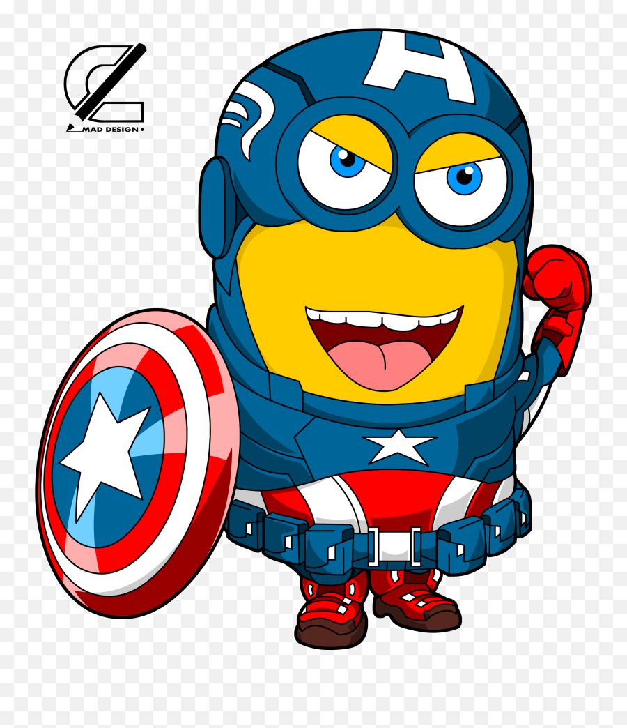 Captain America Clipart Minion - Minions Captain America Minion Superhero Clipart Emoji,Minion Emojis