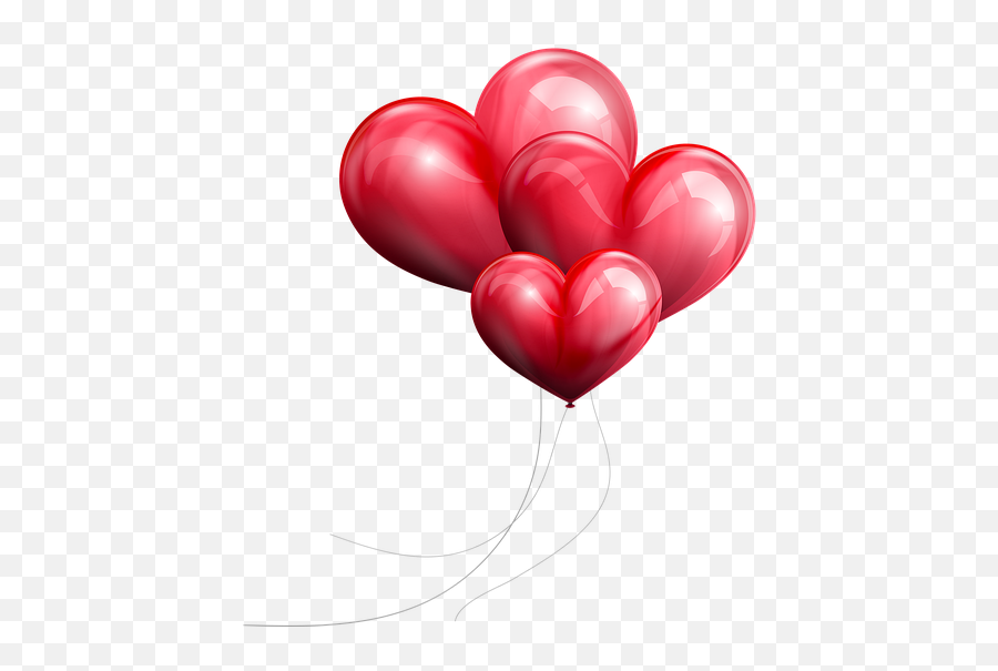 Red Valentine Balloons Colorful - Balloon Emoji,Gold Green Emotions