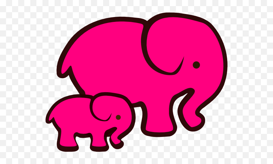 Mommy And Baby Elephant Clipart - Black And White Elephant Images Clip Art Emoji,Iphone Emojis Elephant