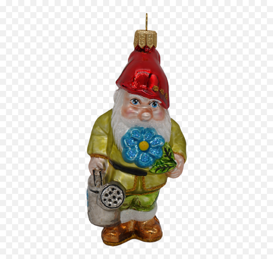 Gnome With Flower Christmas Ornament - Santa Claus Emoji,Lawn Gnome Emoticon