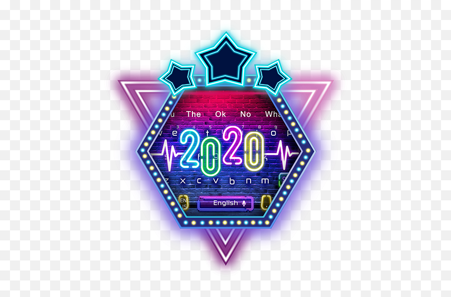 2020 Neon Happy New Year 2020 Keyboard Theme Pc - Dot Emoji,Emoji Smart Neon Keyboard