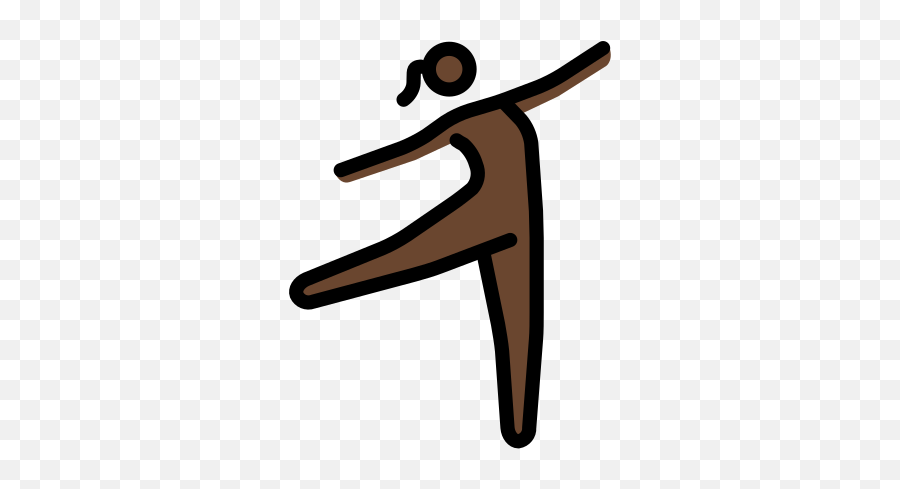 Dark Skin Emoji - Stretches,Brown Skin Dancer Emoji