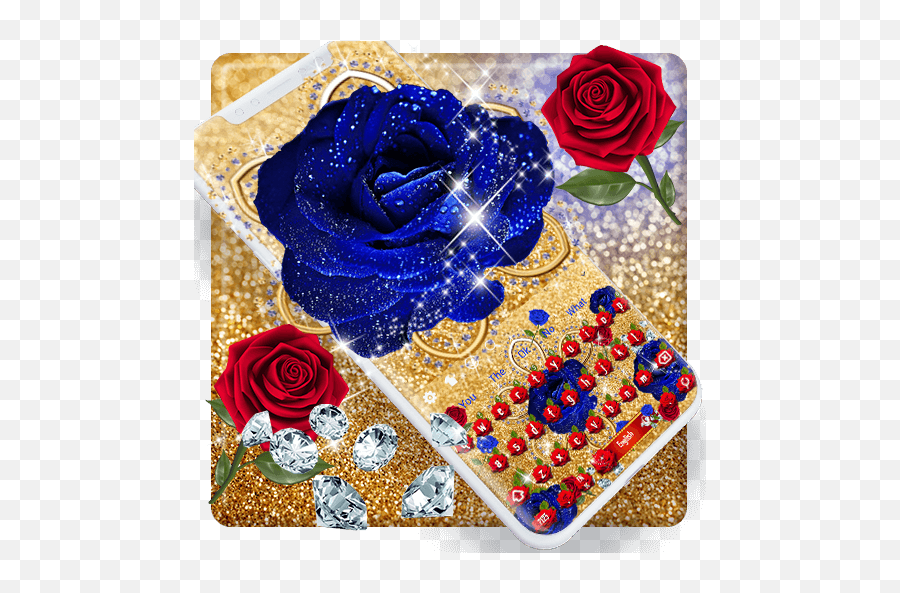 Crystal Blue Golden Rose Keyboard U2013 Apps On Google Play - Girly Emoji,Roses Emoticons