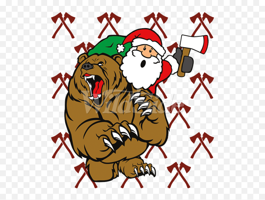 Santa Fights A Bear - Polar Bear Clipart Full Size Clipart Bear Mascot Emoji,Fights You Emoji