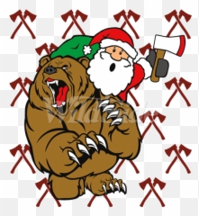 Santa Fights A Bear - Polar Bear Clipart Full Size Clipart Bear Mascot Emoji,Fights You Emoji