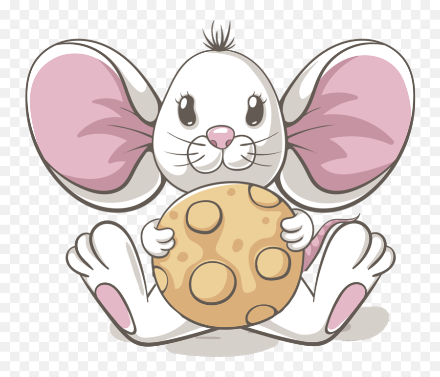 Mouse With Cookie Illustration Decal - Mouse Cartoon Characters Emoji,Mouse Animated Emoticon