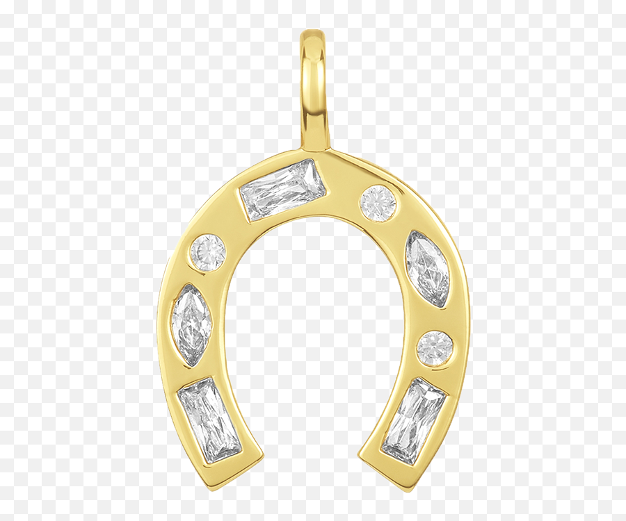 Icons Lucky Horse Shoe Necklace Charm - Horseshoe Emoji,Blue Horseshoe Emoji
