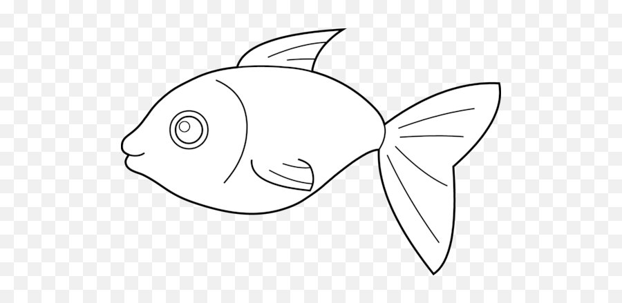 Download Hd 28 Collection Of Fish Clipart Black And White - Outline Fish Clipart Emoji,White Fish Emoji
