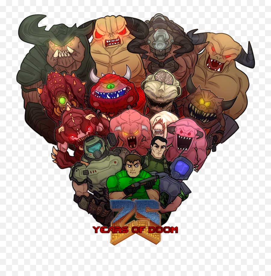 Doom Videogame - Doom 25th Anniversary Fan Art Emoji,Doomguy Emoji