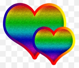 Two Colorful 3d Heart Psd File - Tr Bahadurpur Girly Emoji,Emoji Arco Iris